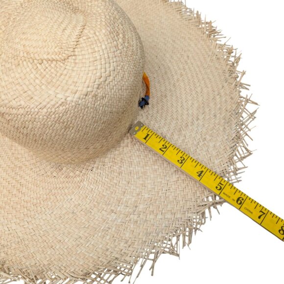 Sunshine Tienda Wide Brimmed Palm Hat Womens Beige Fringe Drawstring Size M/L main image 13